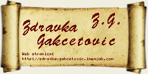 Zdravka Gakčetović vizit kartica